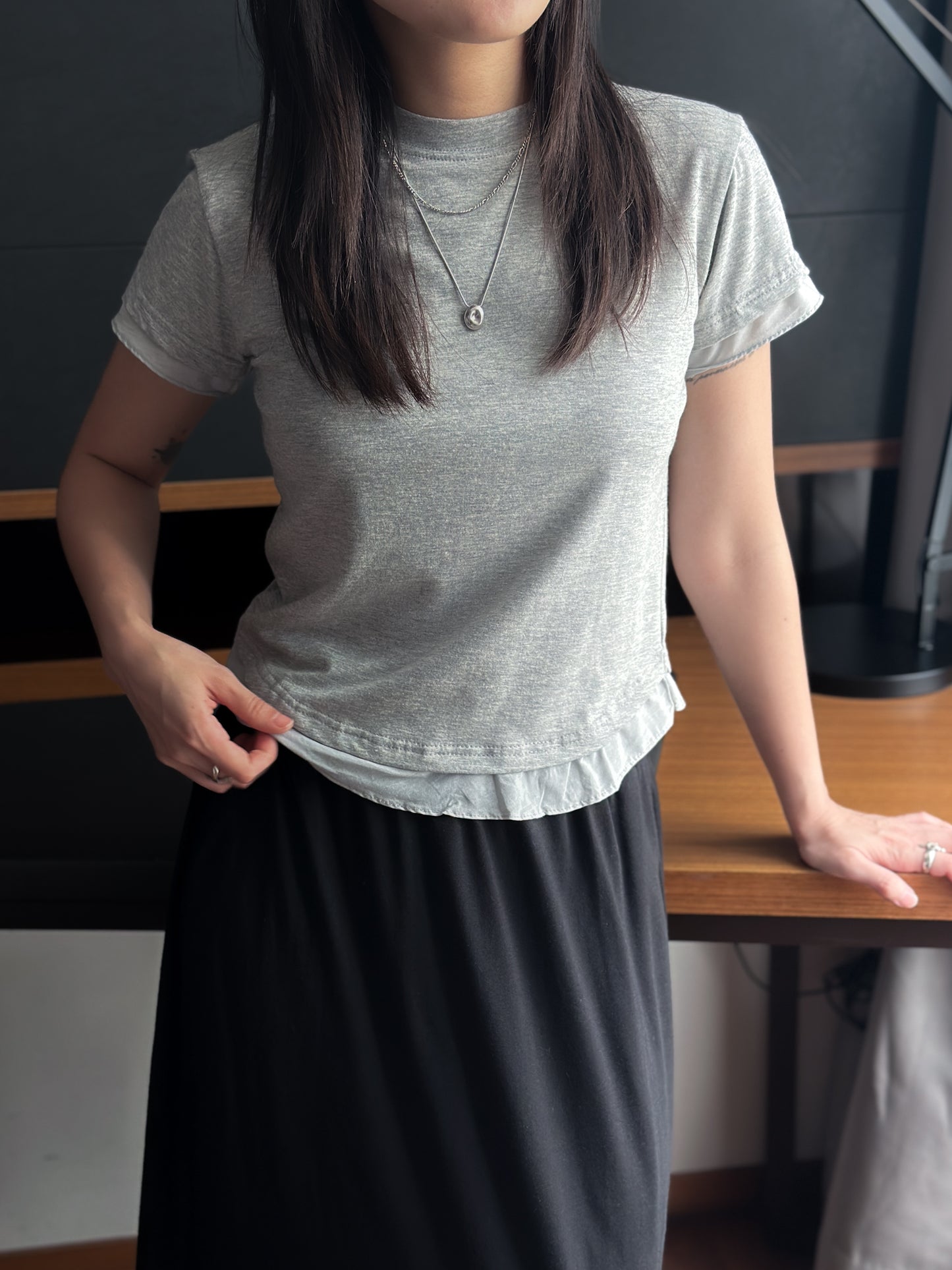 0625D05 透紗拼布素T