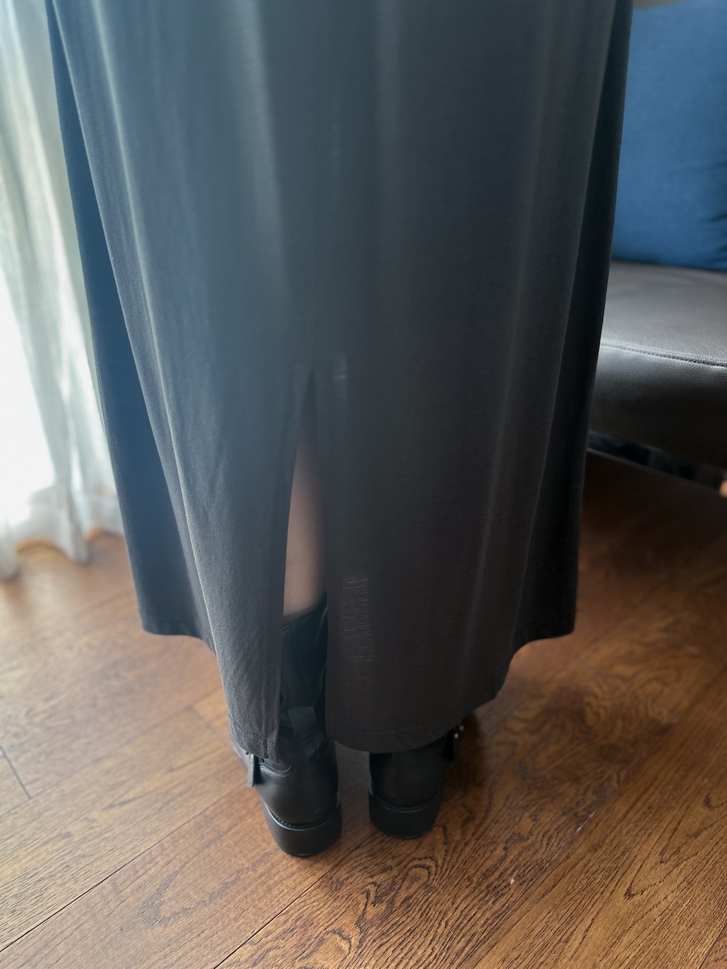0625D09 天絲棉親膚彈性長裙
