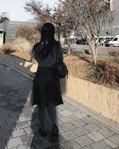 前後兩穿毛絨外套 - 深灰色