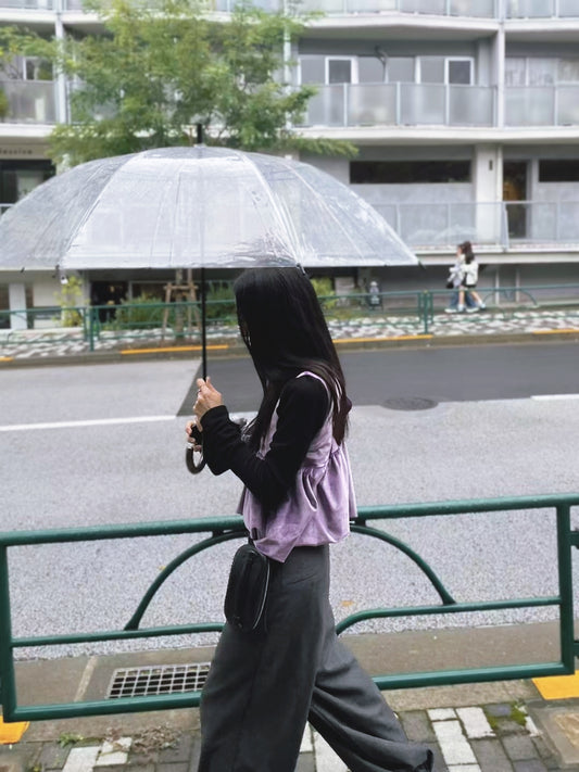 絨面V領背心 紫色