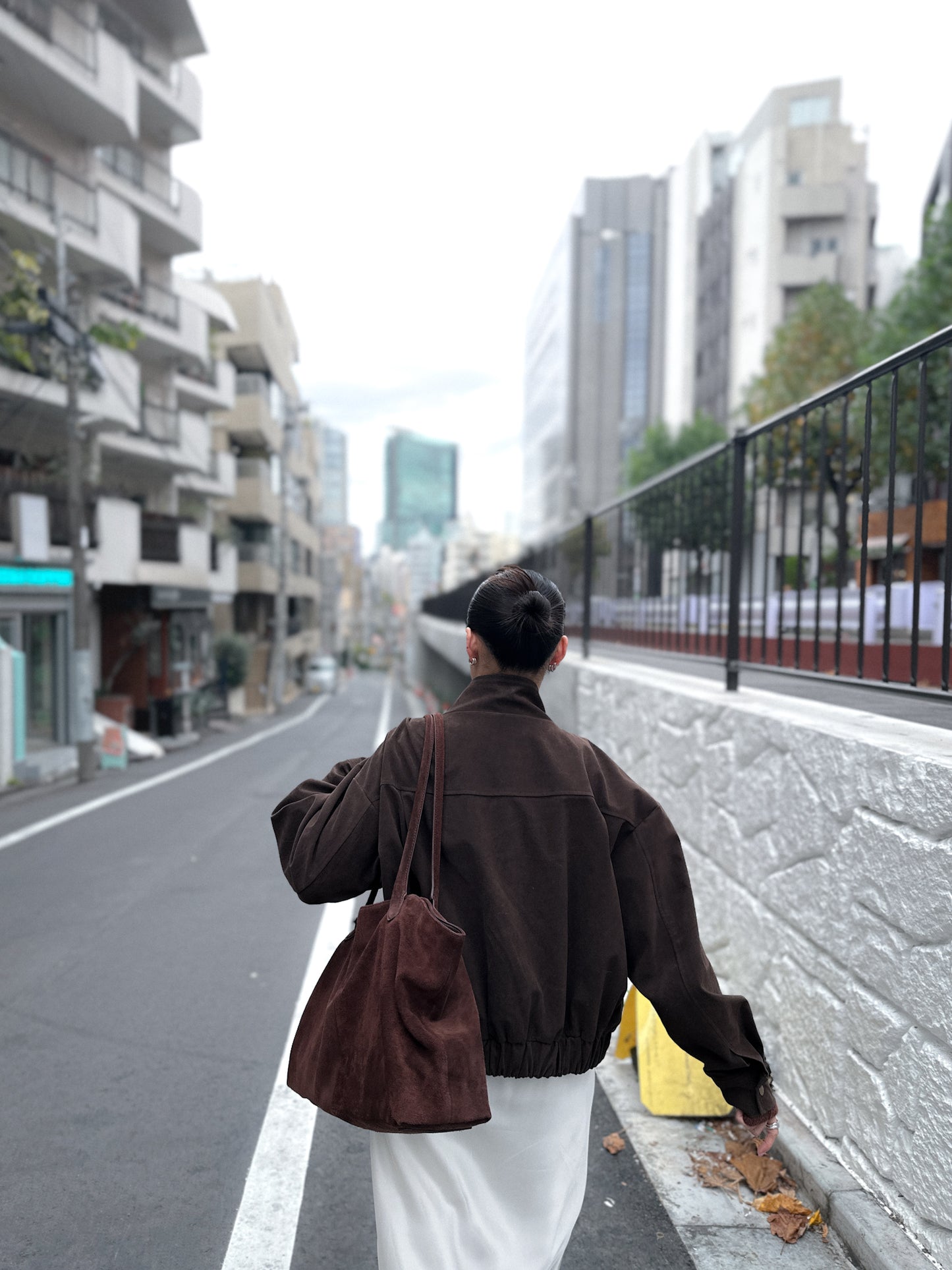 立體感企領麂皮外套 朱古力色