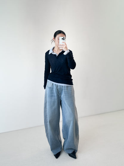 翻領粗間親膚套裝