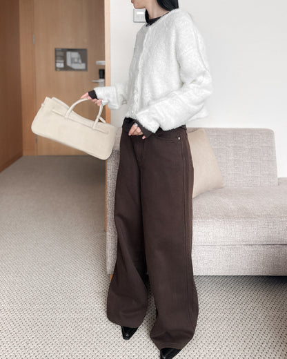 前後兩穿毛絨外套 - 米白色