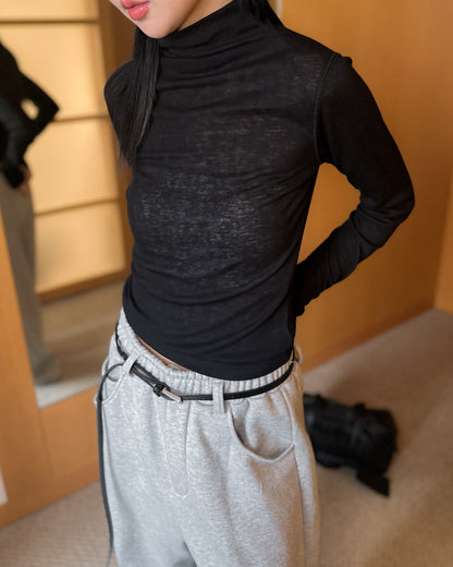 內舖棉舒適棉褲 - 淺灰色