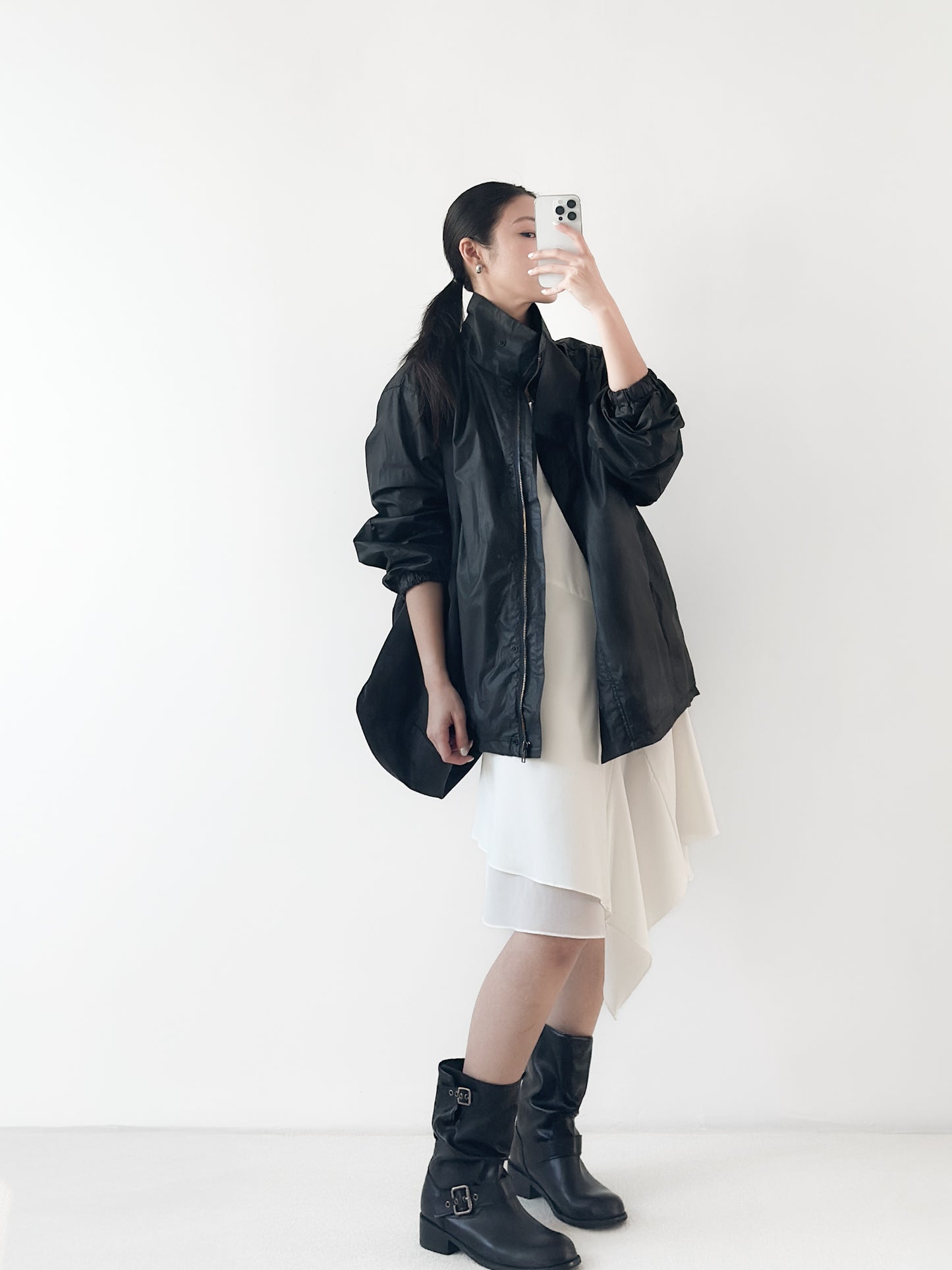 吊帶層次西裝連身裙