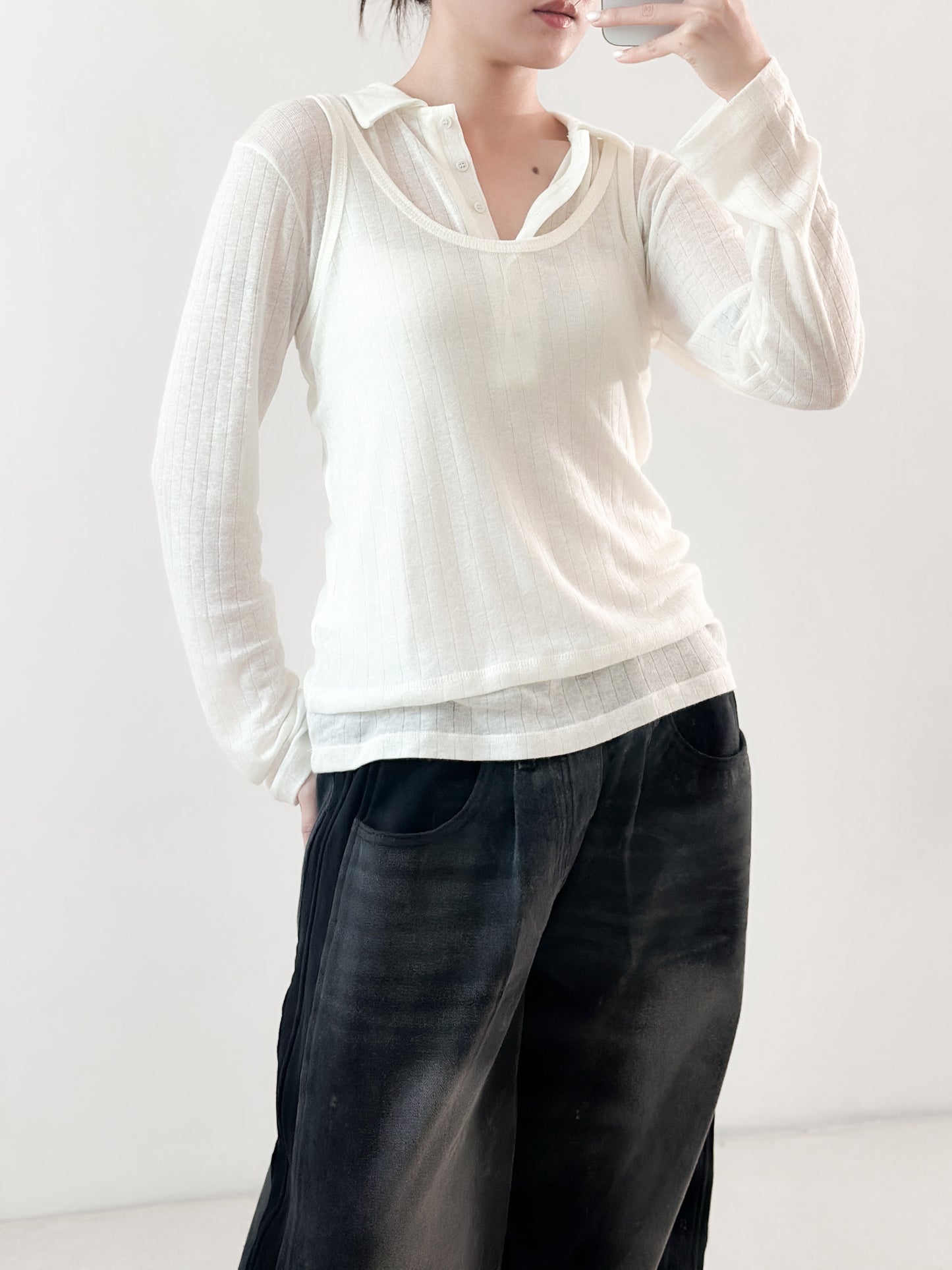 翻領粗間親膚套裝