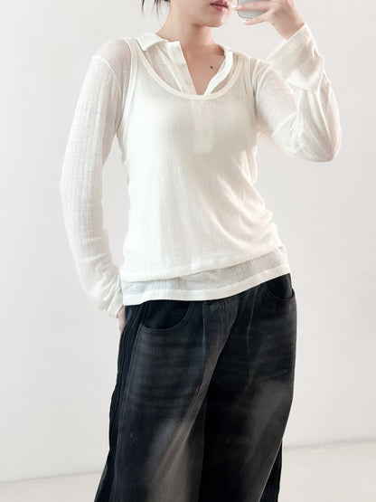 翻領粗間親膚套裝