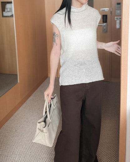 啡色柔軟闊腳褲 - 深啡色 (S/M/L)