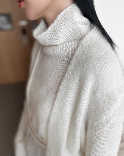 透薄羊毛背心連外套套裝 - 米白色