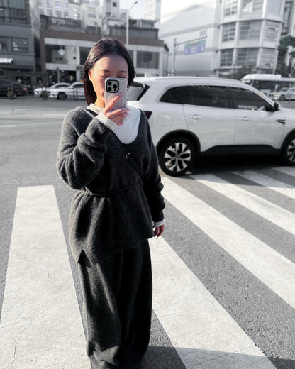 V領親膚冷衫套裝(全套)