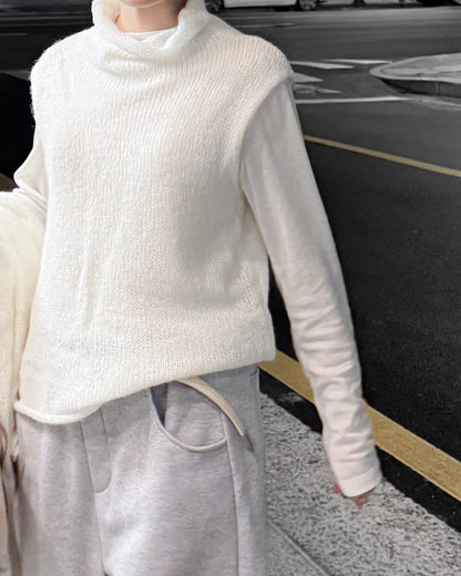 基本款圓領後車線上衣 - 黑色