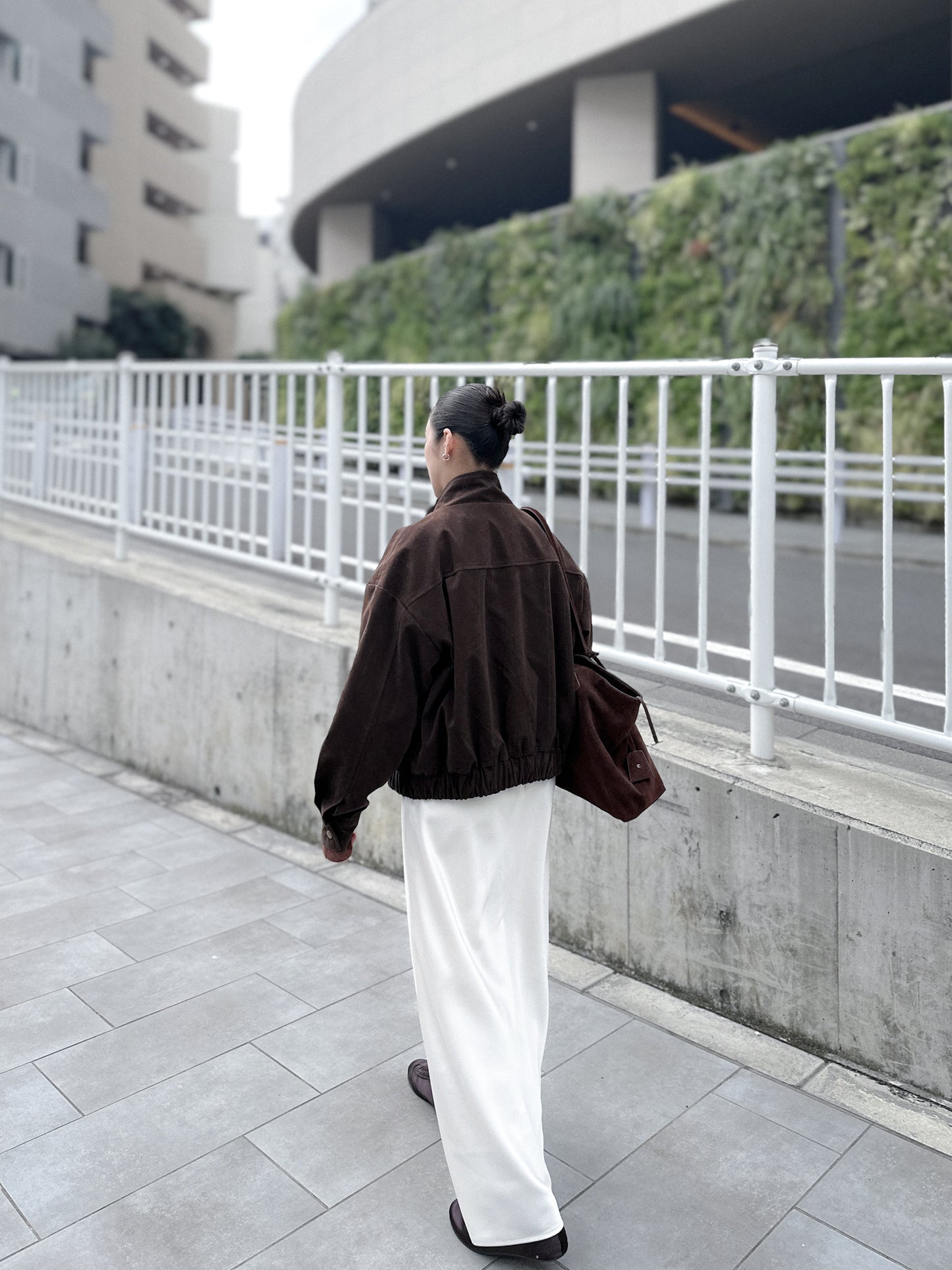 立體感企領麂皮外套 朱古力色