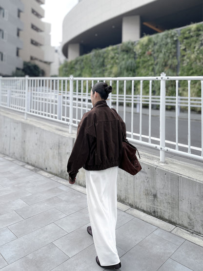 立體感企領麂皮外套 朱古力色