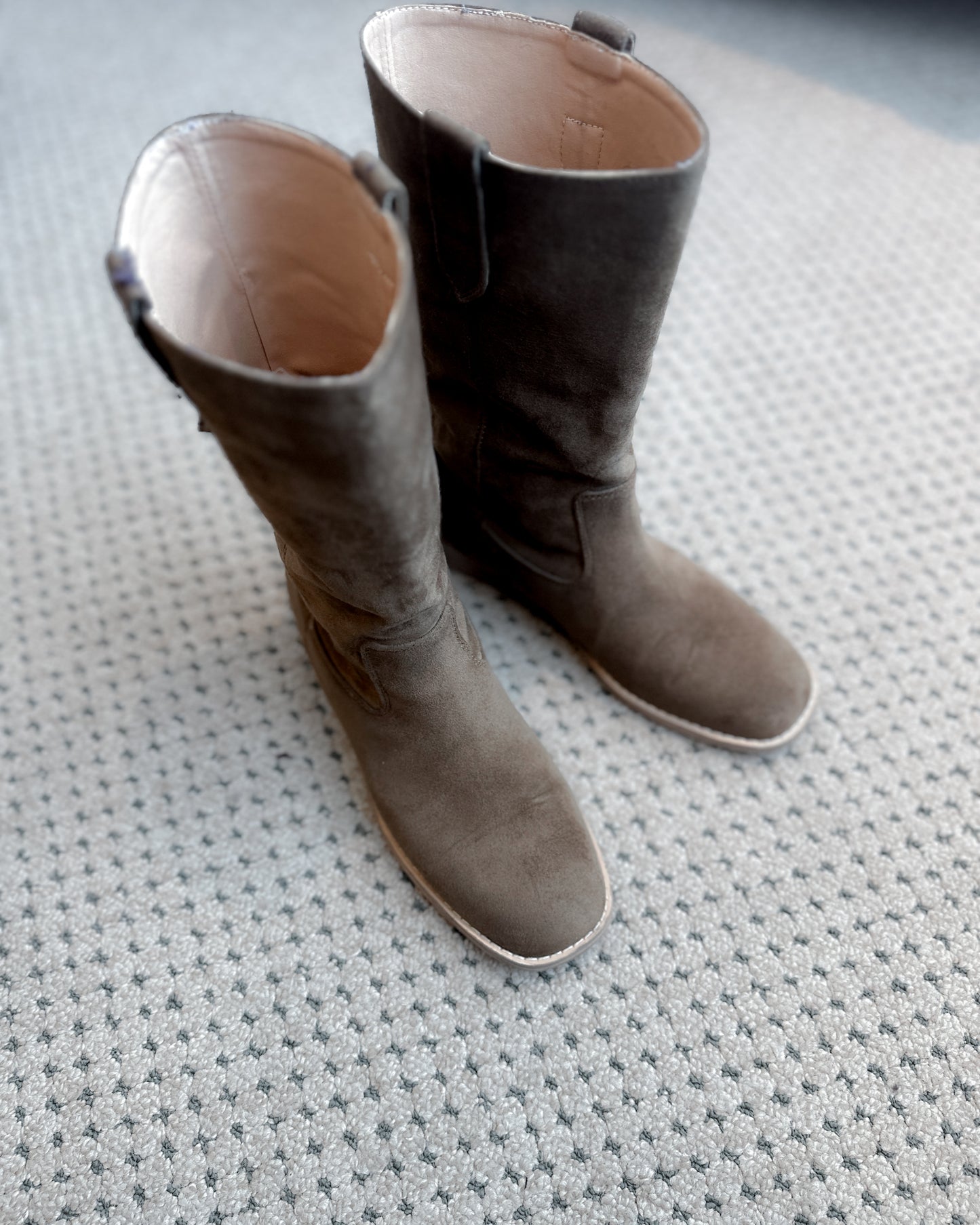 高筒方圓頭長靴 - 米色 (36-41號)