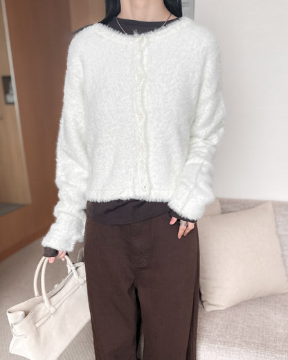 前後兩穿毛絨外套 - 米白色