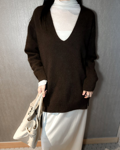 基本款無縫高領上衣 - 米白色