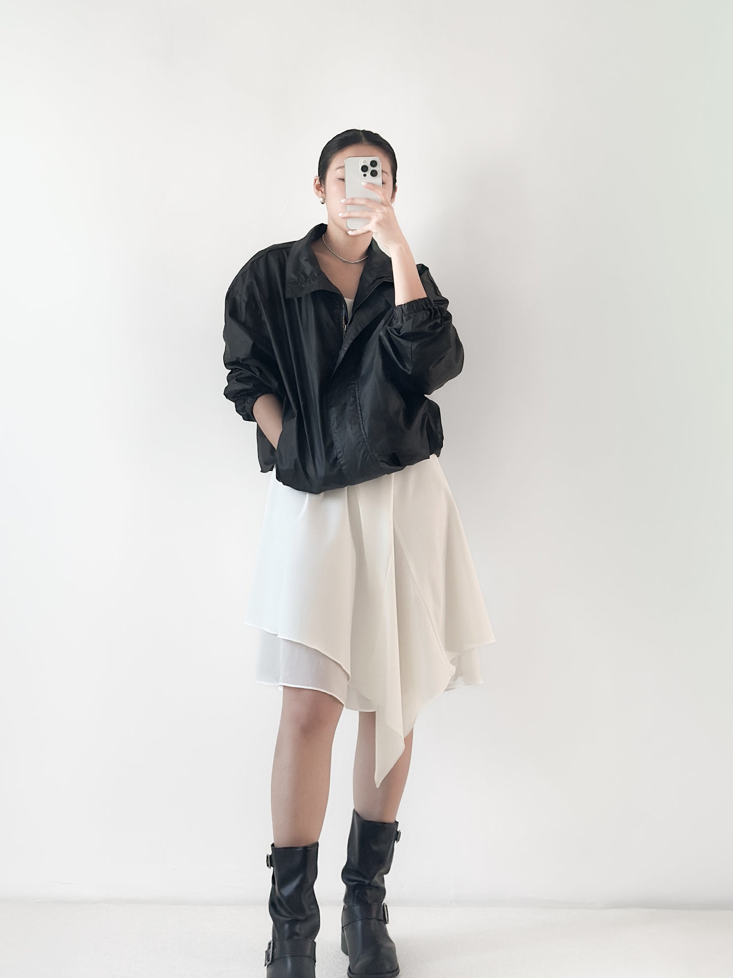 吊帶層次西裝連身裙