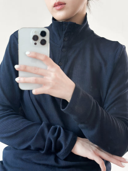 高領幼直間親膚上衣