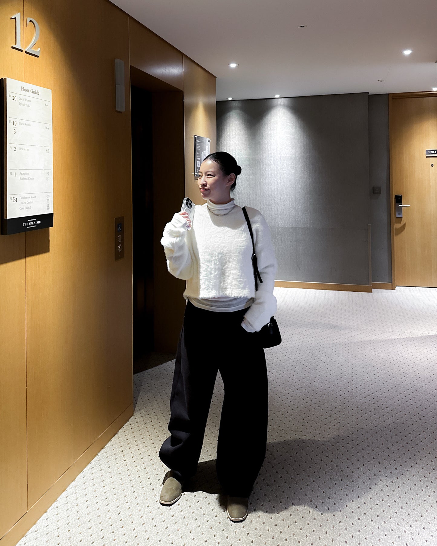 前後兩穿毛絨外套 - 米白色