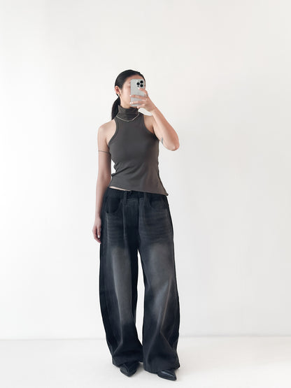 後腰綁帶高領Bratop