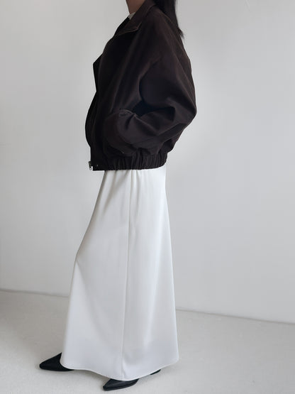 立體感企領麂皮外套 朱古力色