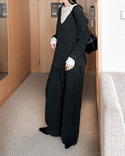 V領親膚冷衫套裝(全套)