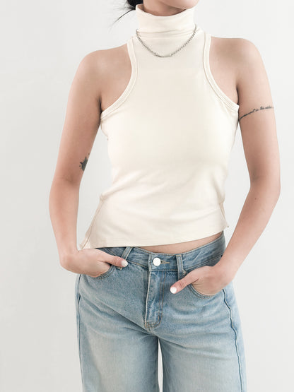 後腰綁帶高領Bratop