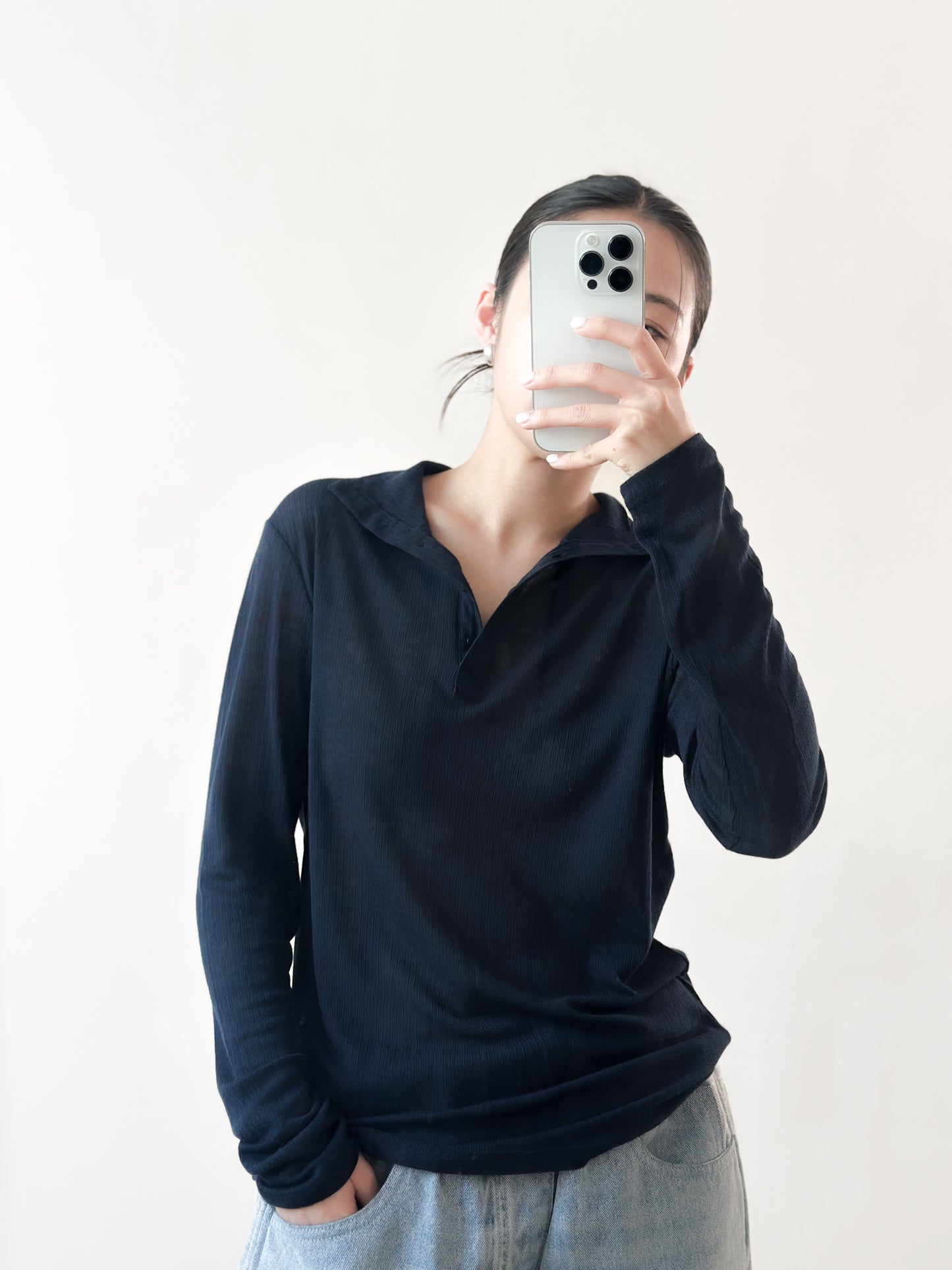 高領幼直間親膚上衣