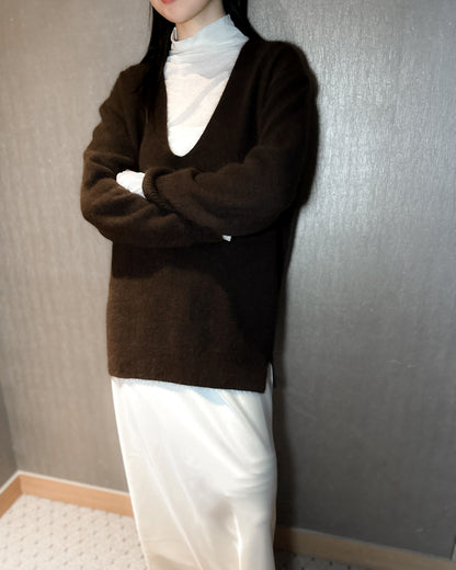 基本款無縫高領上衣 - 米白色