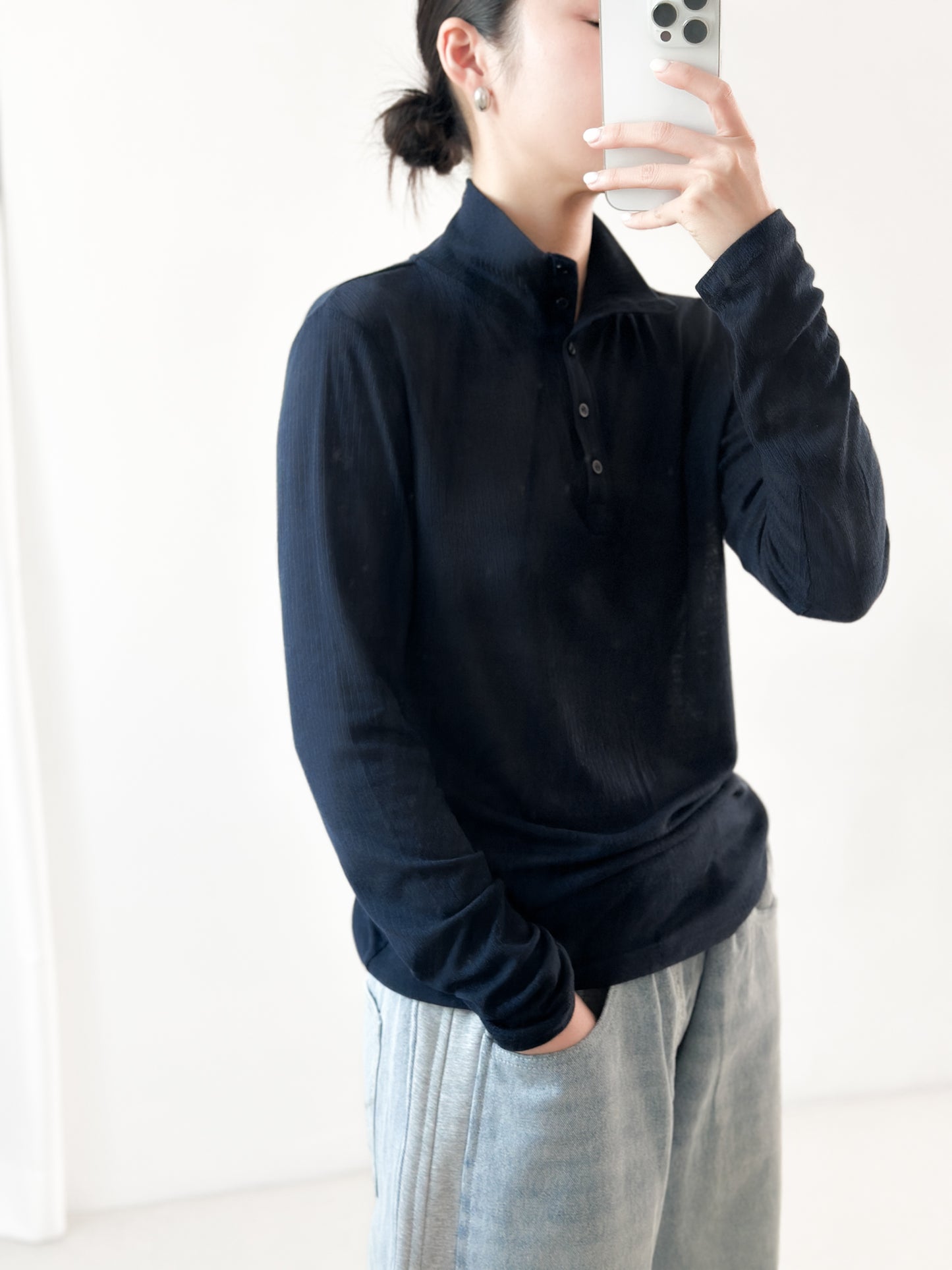 高領幼直間親膚上衣