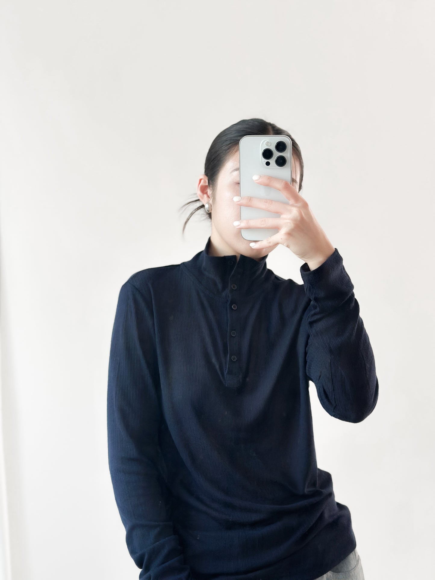 高領幼直間親膚上衣