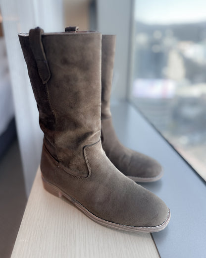 高筒方圓頭長靴 - 米色 (36-41號)