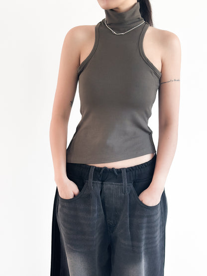 後腰綁帶高領Bratop