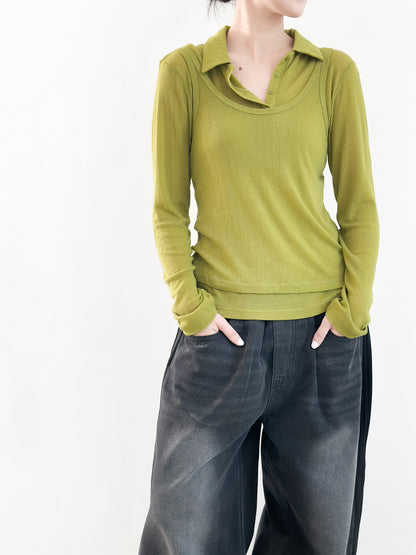 翻領粗間親膚套裝