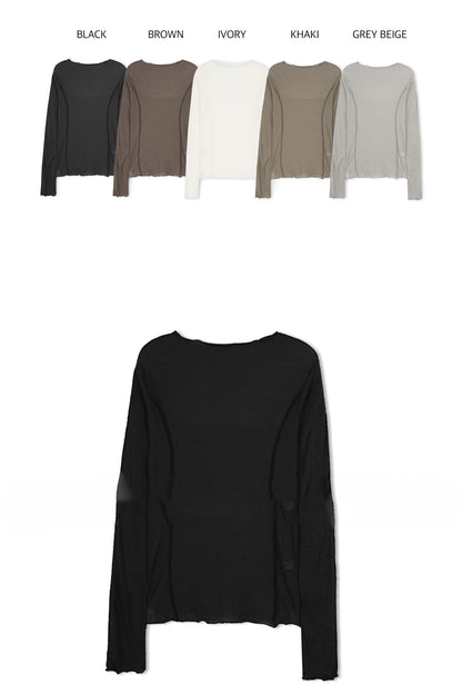 捲邊車線修腰上衣 黑色