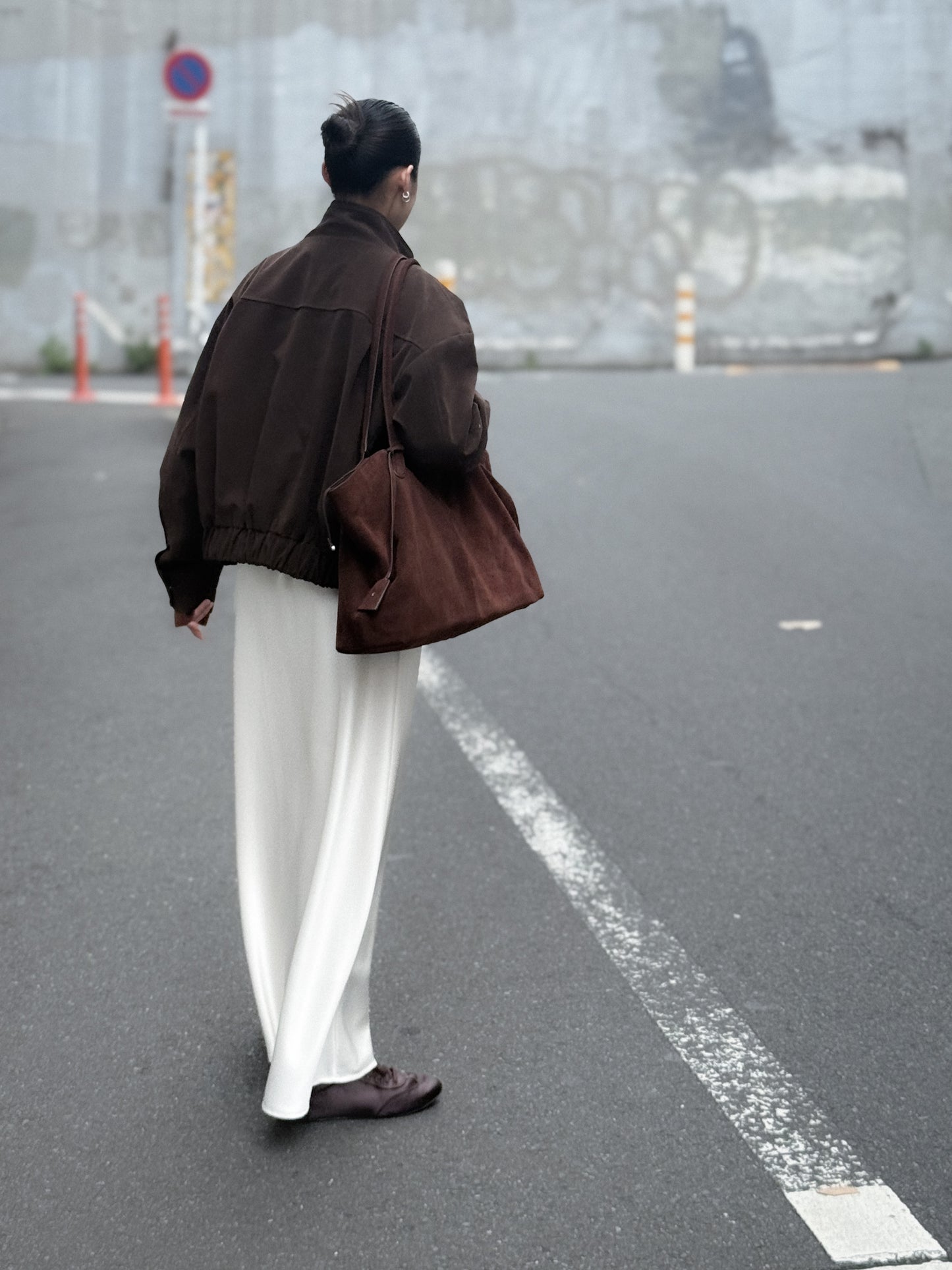 立體感企領麂皮外套 朱古力色