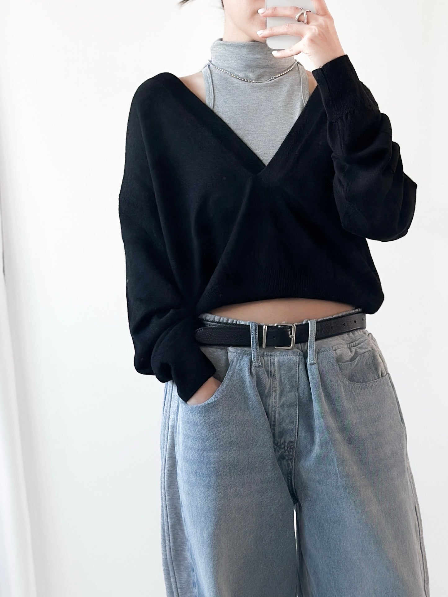 後腰綁帶高領Bratop