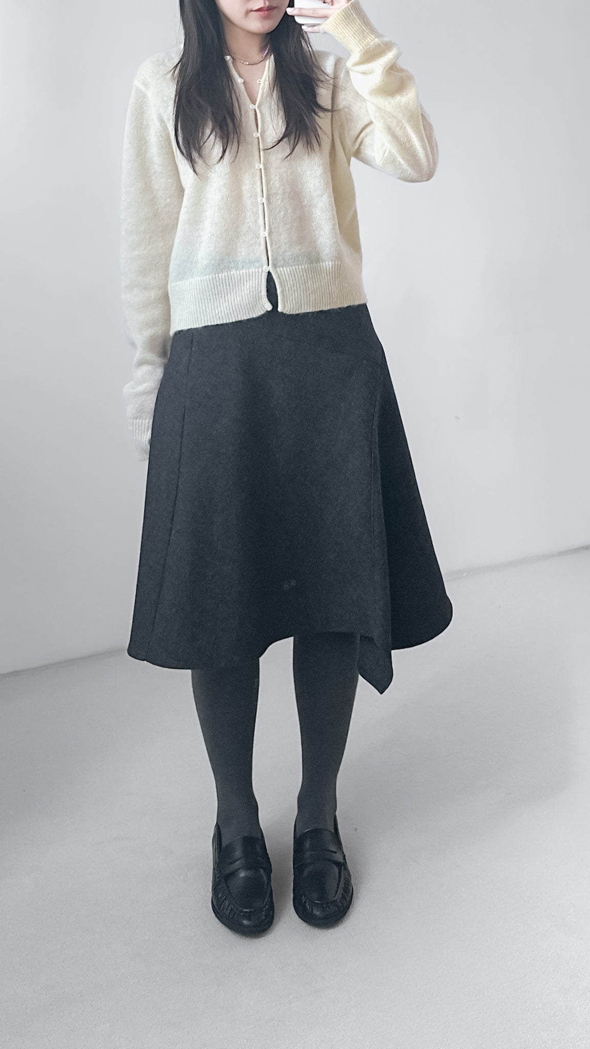 海馬毛混紡圓領薄外套 淺黃色