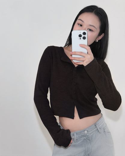前後兩穿綁帶背心 - 啡色