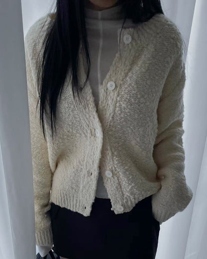 羊毛混紡圓領開胸外套 深灰色