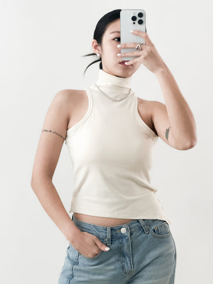 後腰綁帶高領Bratop