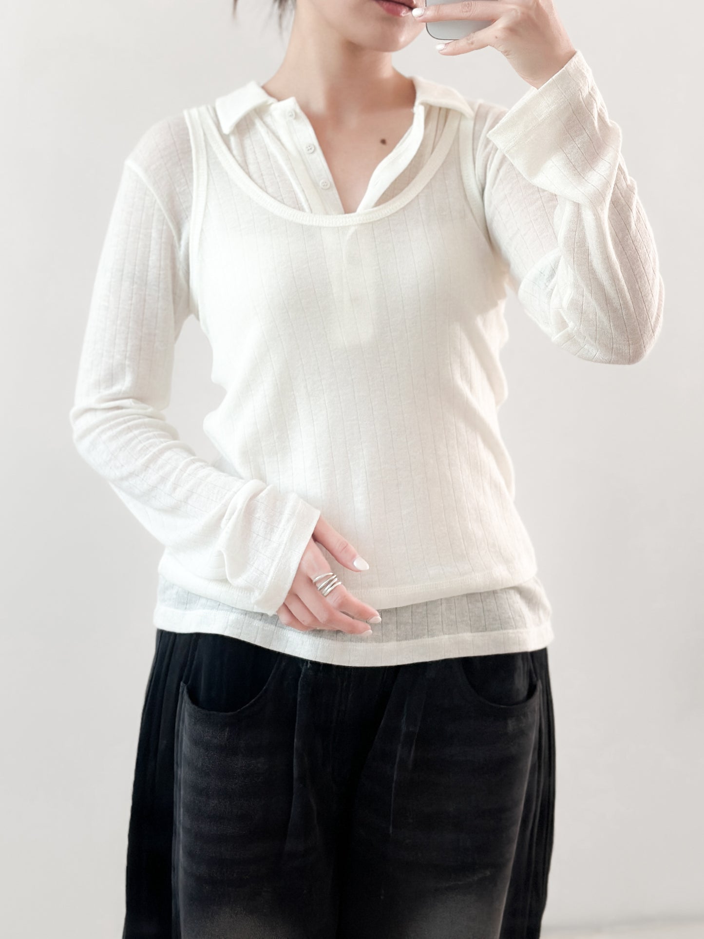 翻領粗間親膚套裝