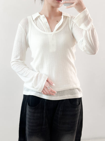 翻領粗間親膚套裝