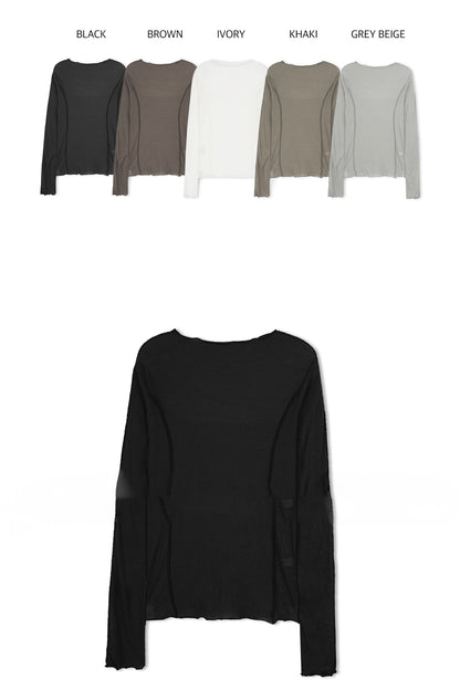 捲邊車線修腰上衣 啡色