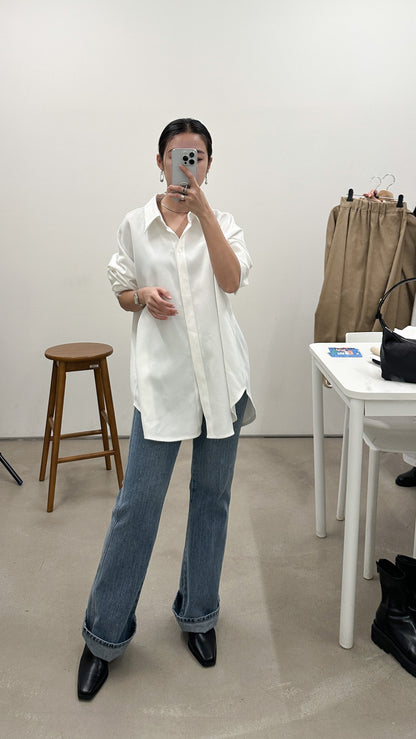 單面絨面恤衫(可側扣, 連帶)