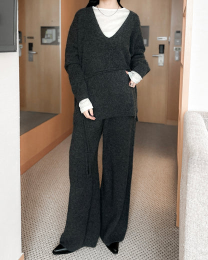 V領親膚冷衫套裝(全套)