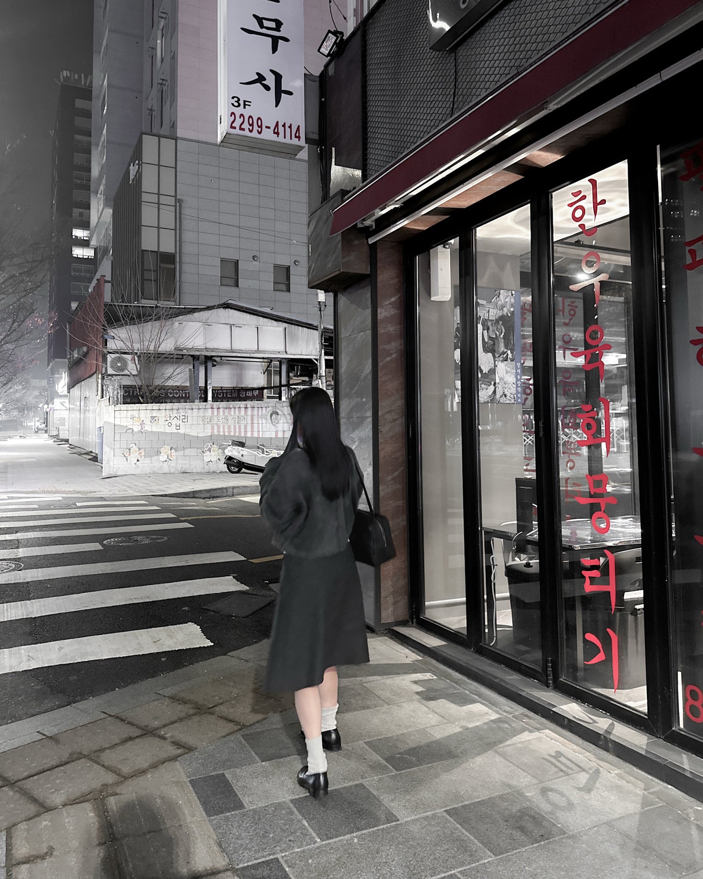 前後兩穿毛絨外套 - 深灰色