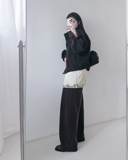 高質緞面V領吊帶連身裙 米白色