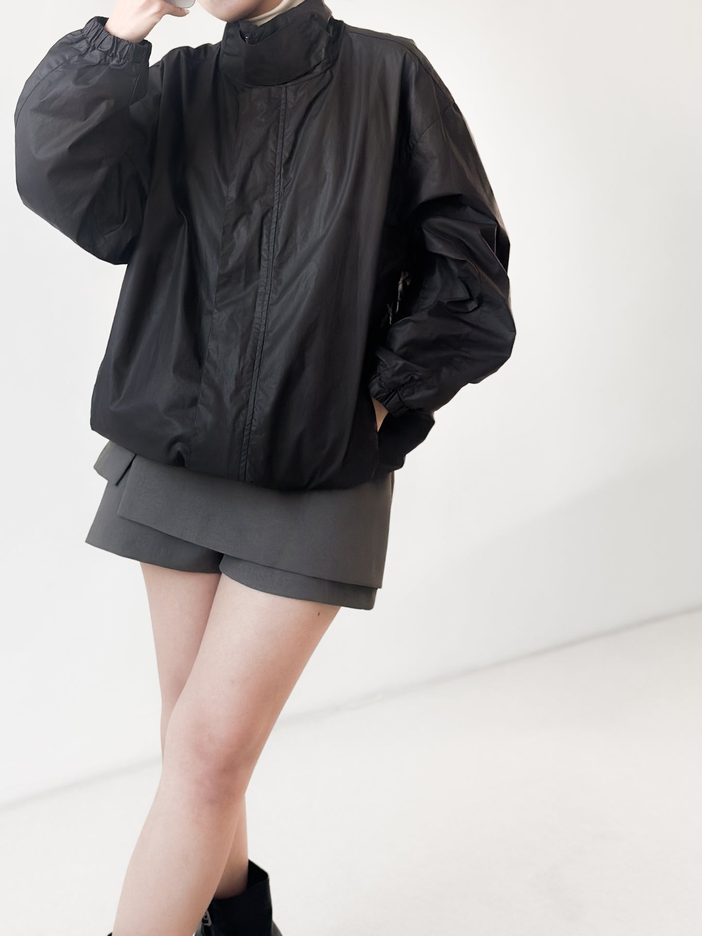 腰帶挺料西裝裙褲