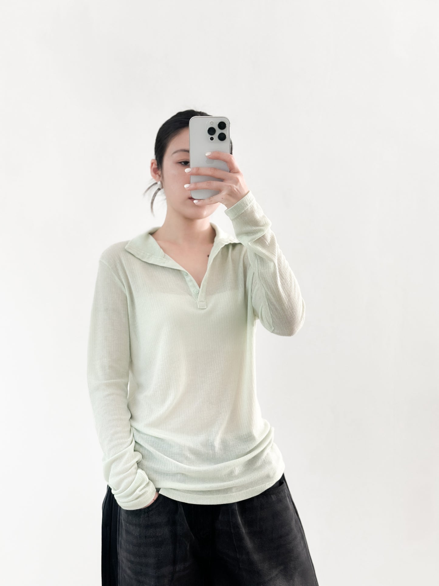 高領幼直間親膚上衣